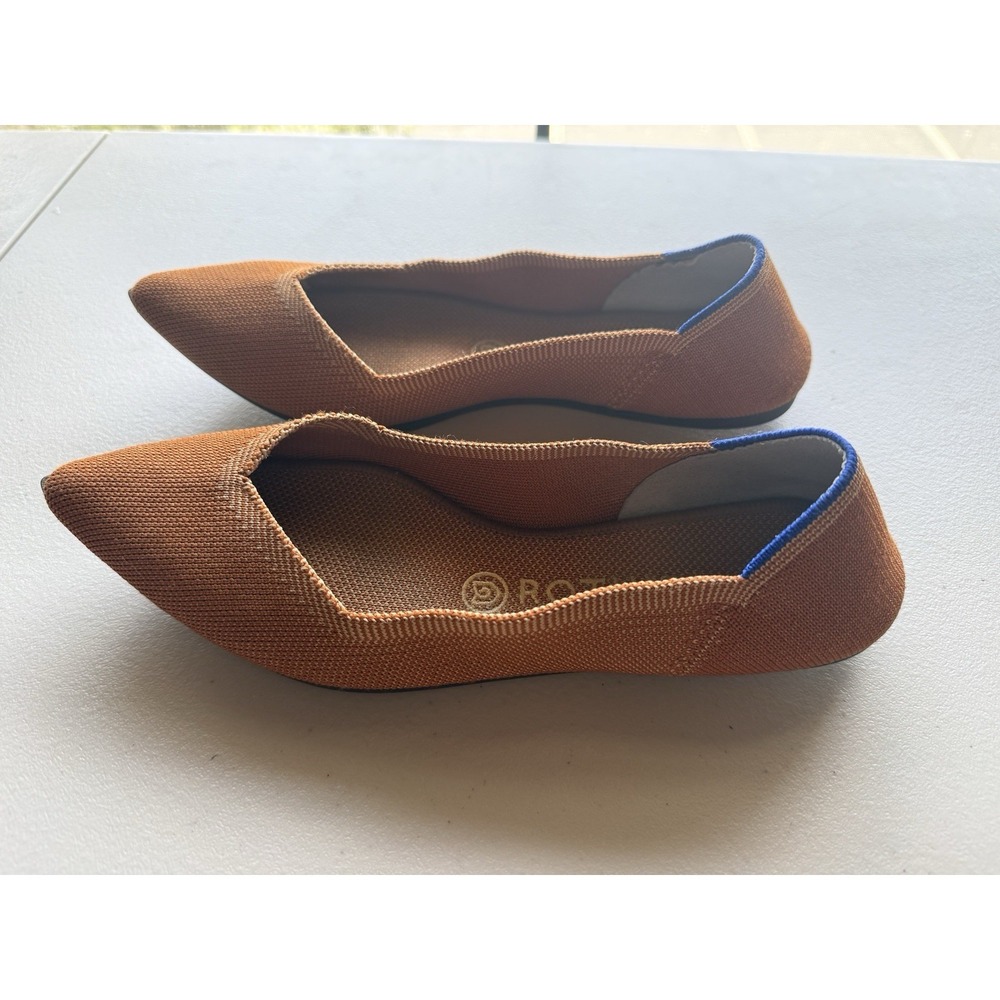 Rothy's The Point Knit Flats Brown Cognac Ballet Shoes 6.5 - Picture 12 of 12